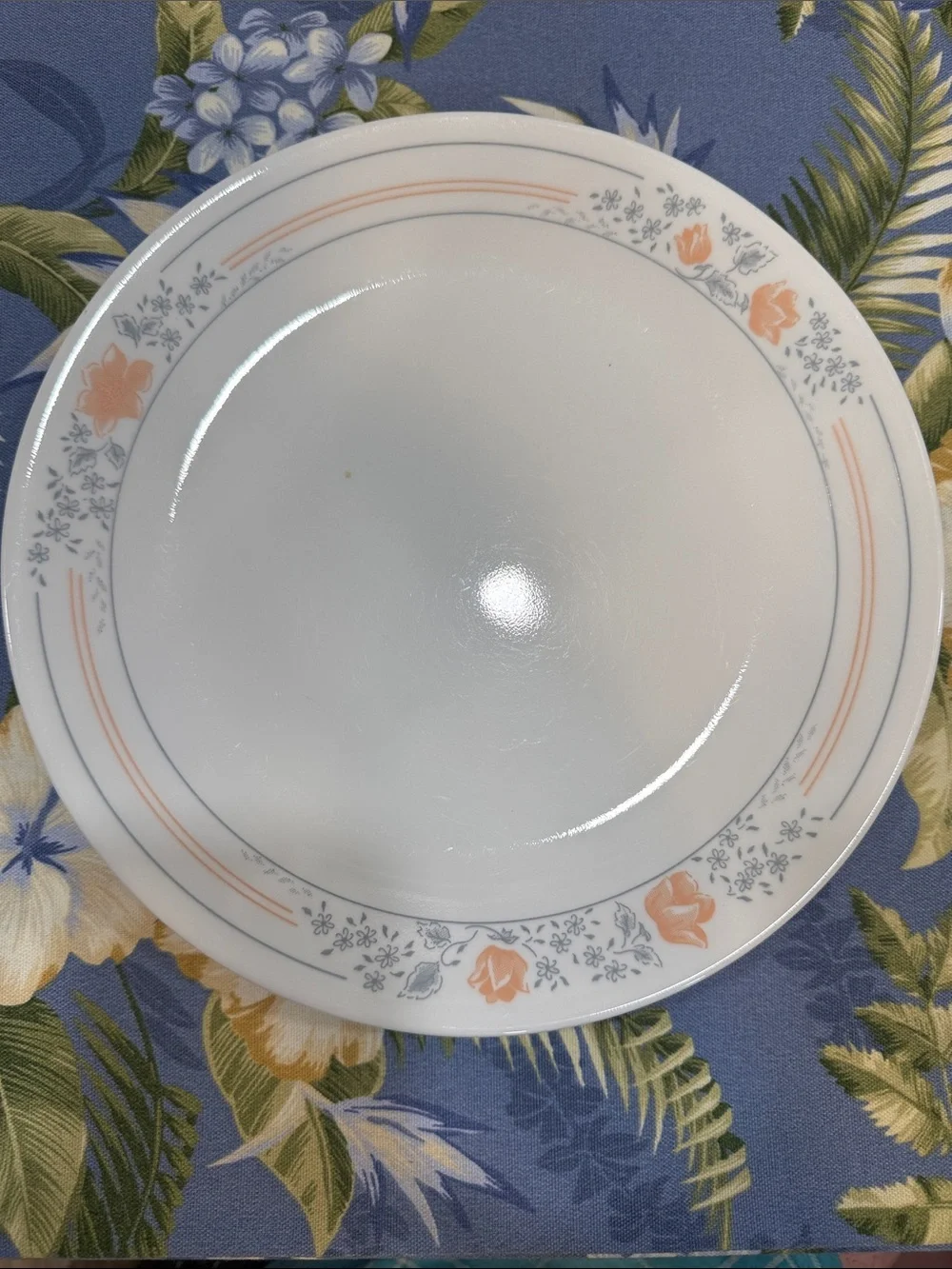 Four Corelle Apricot Grove dinner plates